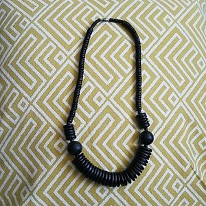 Black wooded beads